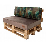 Paletové sedenie Golden Garden GG40 podsedák a vankúš 120cm x 80cm x 15cm slabo hnedá vzor kvety